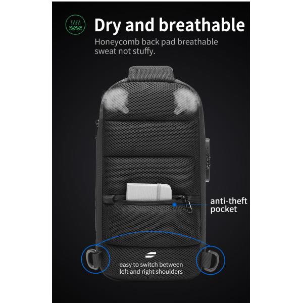 Оптовая водонепроницаемая дизайнерская противоугонная сумка на заказ с логотипом USB для мужчин