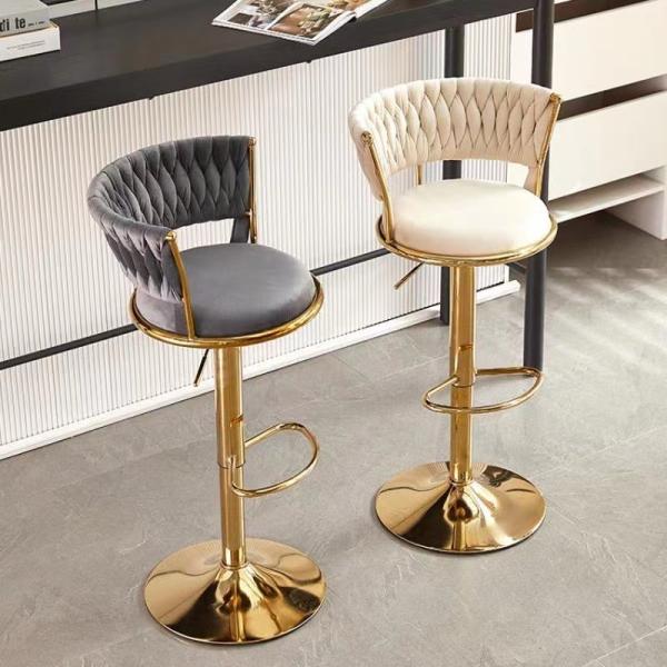 Mail Packing Fabric Swivel Kitchen Dining Counter Height Adjustable Bar Stools for Comfortable Seating