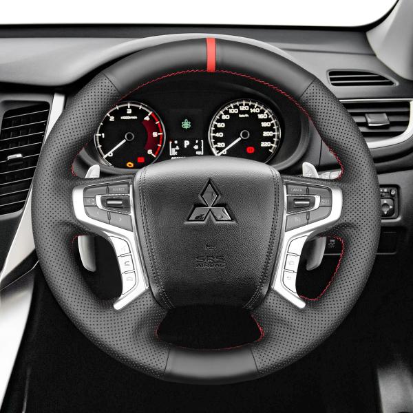 Hand Stitching Microsoft Leather Steering Wheel Cover for Mitsubishi Outlander L200 Outlander Pajero Sport Triton Shogun 2022
