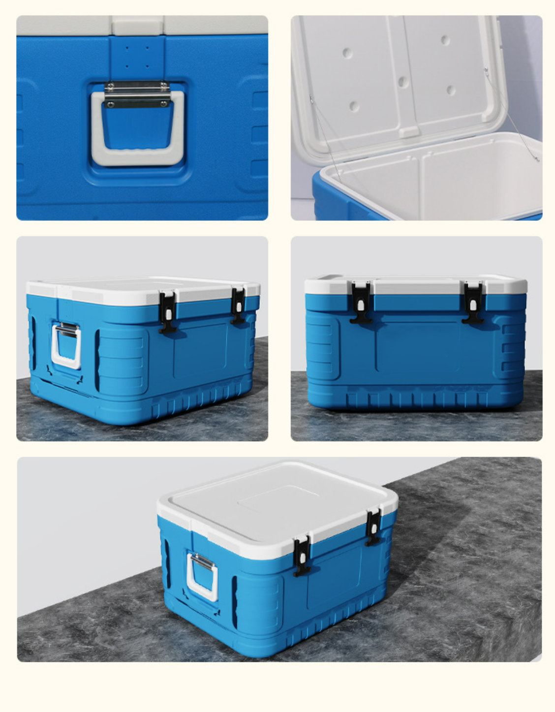 85L Capacity PU Material Ice Cooler Box for Outdoor Activities Measuring 645*525*380mm and Weighing 8.6kg