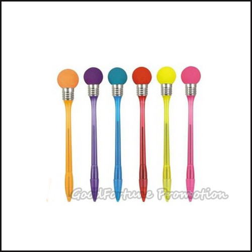 Hot sale promotion printed logo ball shape ballpoint led flash light knocking pen gift