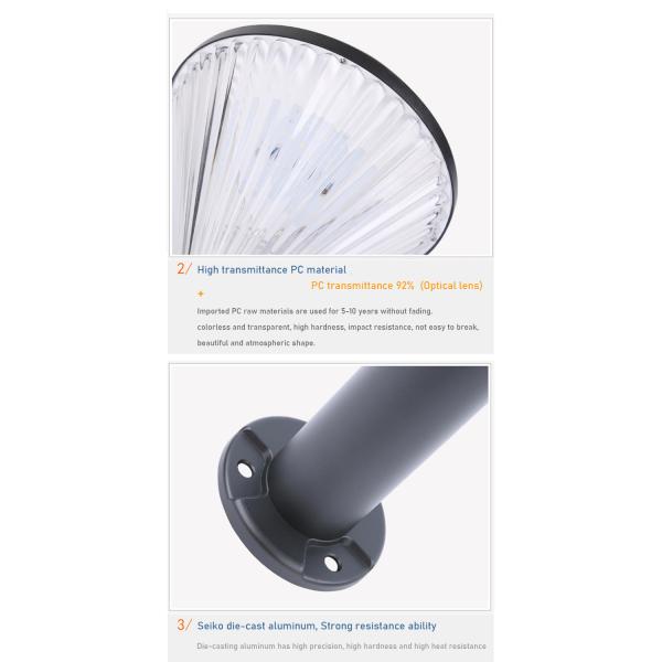 Solar Led Street Light Lamp Gate Aluminium Ip65 Waterproof Garden Solar Fence Light