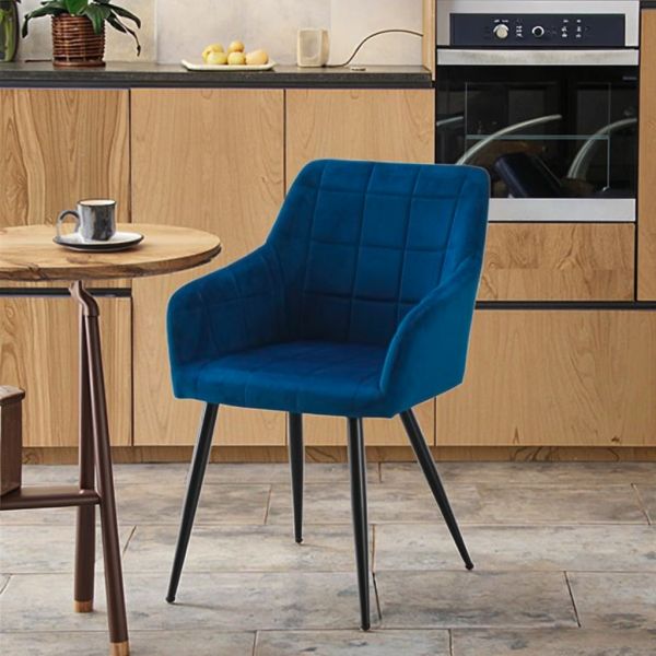 European Modern Accent Dining Chair Ergonomic Soft Cushion Seat High Back Velvet Upholstered Home Home Office Warehouse
