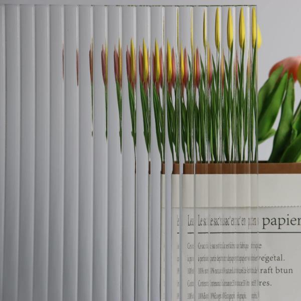 8mm 12mm 10mm Frosted Fluted Glass For Cabinet Doors Embossed Pattern