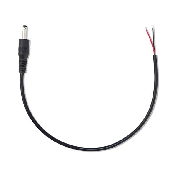 90 grados en ángulo recto DC Jack 5.5x2.1mm 5.5x2.5mm 1.35x3.5mm para abrir el alambre del extremo del cable de cola de cerdo