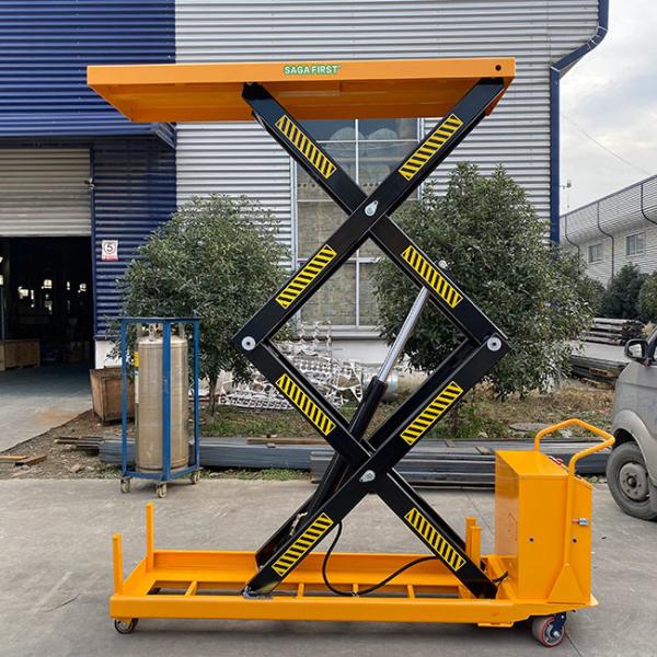 Portable 1000Kg Electric Scissor Lift Tables 24V Battery