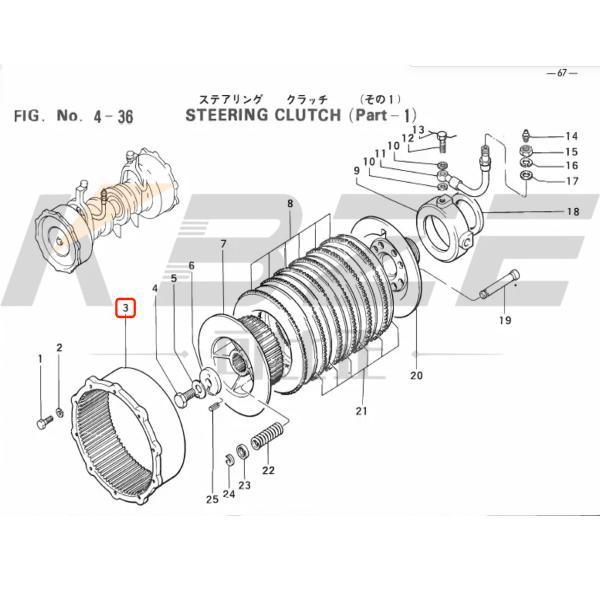 Mitsubishi 58131-02400 Steering Outer Drum for BD2G BD2F Crawler Dozer