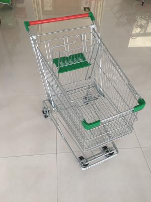 Professional 125 Liter Wire Grocery Cart With Wire Mesh Base Grid , ROHS
