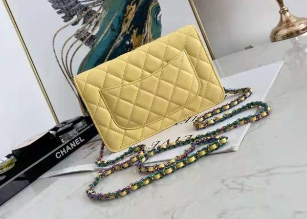 Inclined Shoulder Cowhide 19cm Luxury Brand Wallet With Chain