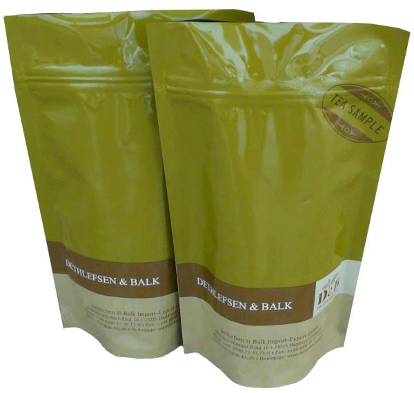 PET Tea Plastic Packaging Bags with Bottom Gusset