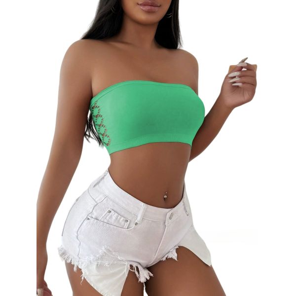 Women Bandeau Top One-piece Hot New Seamless Hollow Tube Top Seamless Breathable Elastic Underwear  Bandeau Top Women