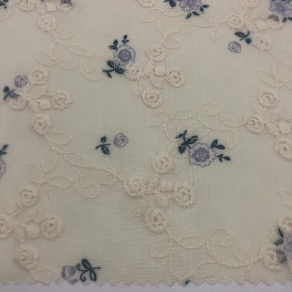 Printed Cotton Embroidery Fabric Textile Various Yarn Count Eco Friendly M04-LK011