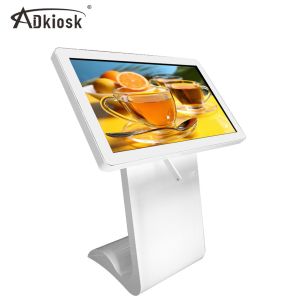 OS interactivo infrarrojo interior 32inch de Android del blanco del tótem del quiosco de la pantalla táctil del LED