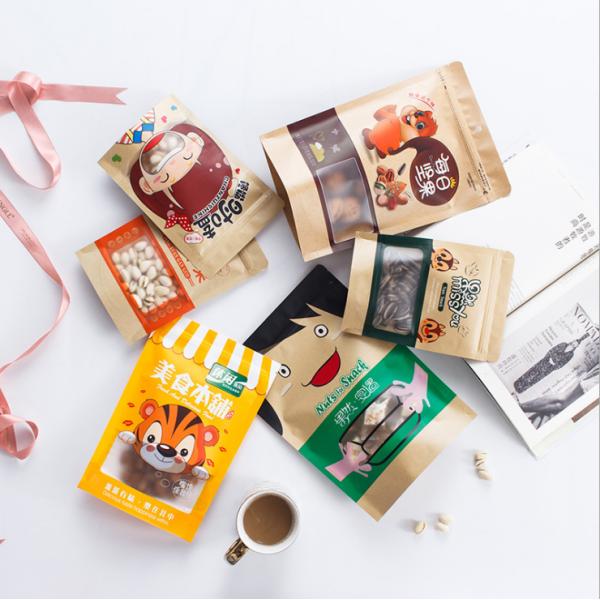 Recyclable мешки барьера Kraft 80-180 Mic стоят вверх мешок с молнией