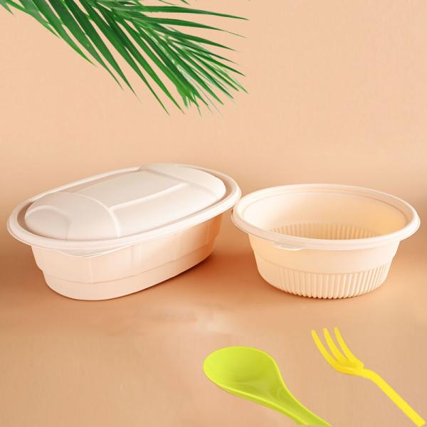 Emballages alimentaires biodégradables en PET étanches, ronds et de couleur naturelle