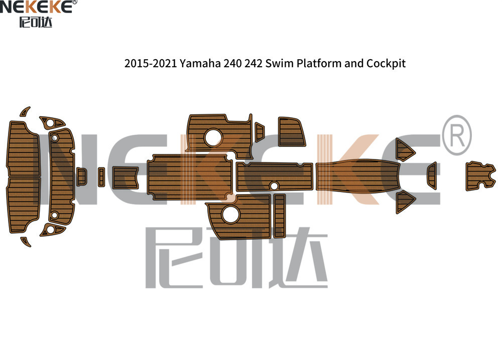 2015-2020 Yamaha 240 242 Jet Boat Swim Platform Cockpit EVA Faux Teak Deck Mat Flooring Pad