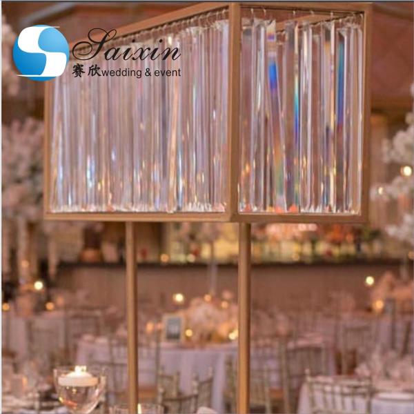 Wholesale  wedding table decoration rectangle crystal centerpieces with light