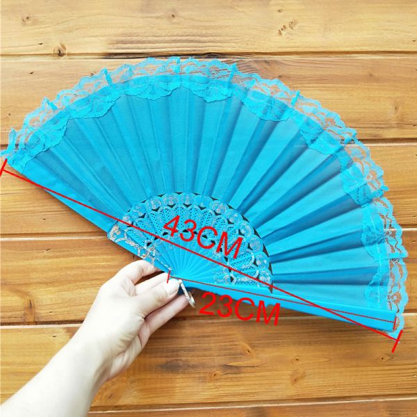 Wholesale Festival Party Performance Dance Lace Fan Wedding Gift Lace Plastic Fan