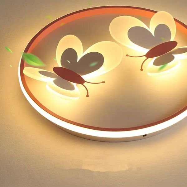 girl bedroom lamp Indoor Study Salon Creative Decorative pink Butterfly ceiling lamp(WH-MA-301)