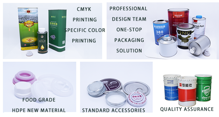 4 litres d'huile de cuisson boîte en étain carré couvercle en plastique