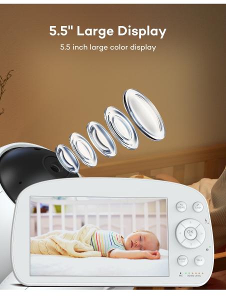 5.5 Inch Full HD Baby Monitor with Night Vision and Two-Way Audio
