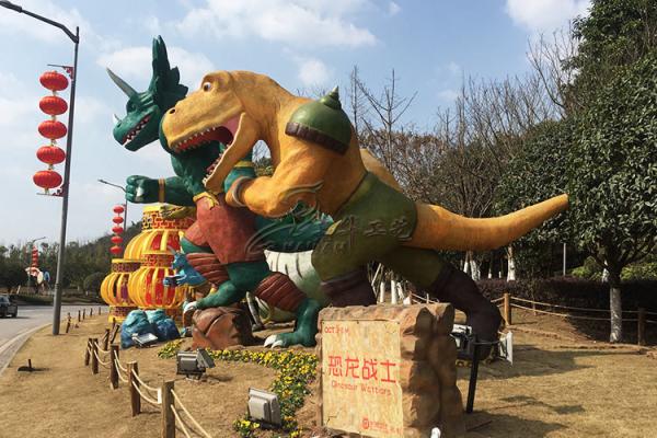 Dinossauro feito sob encomenda decorativo do caráter FRP da maravilha dos produtos da fibra de vidro do parque