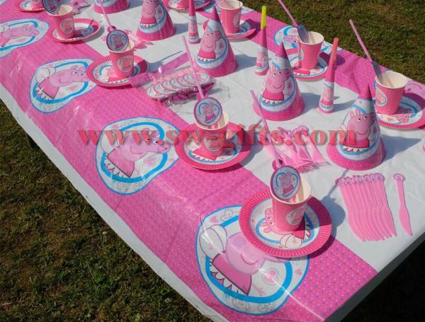 Pink Pig theme Kids Birthday Party Decoration Set Party Supplies Baby Birthday Pack event party supplies