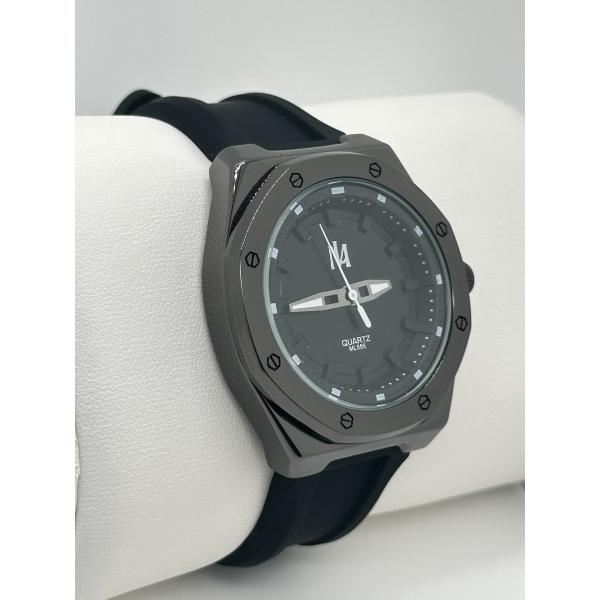 Спортивные и шикарные Силиконовые ремни Часы Черный Диал Модные наручные часы