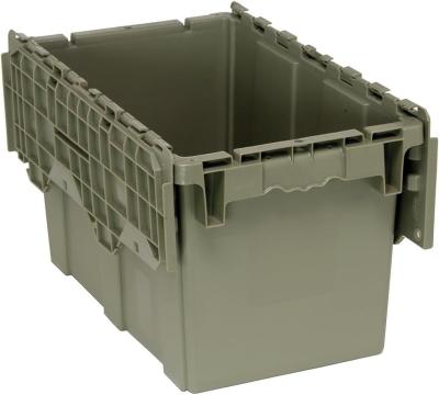 Round Trip Totes, Attached Lid Containers Plastic Storage Tote Box For Distribution And StorageCrates Plastic Round Trip Tote Box Attached Lid Plastic Storage Container for Sale