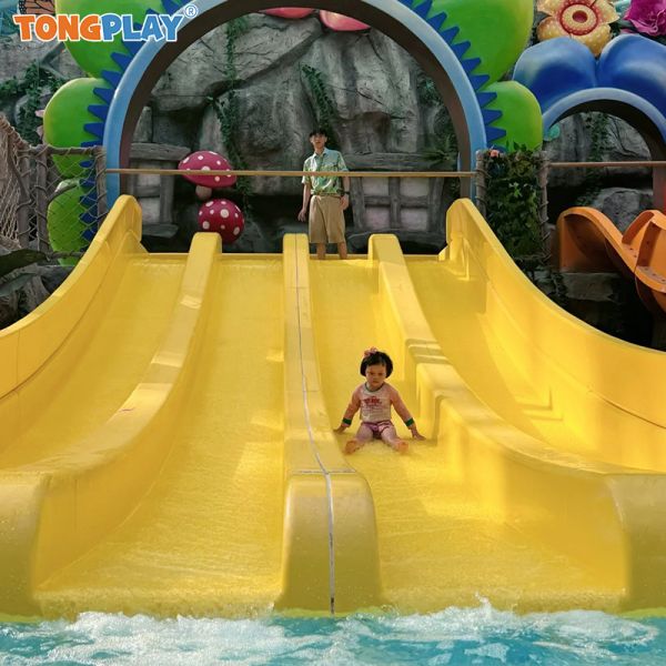 Outdoor Amusement Park 6-lane High Speed Fiberglass & Steel Water Slide for Adult
