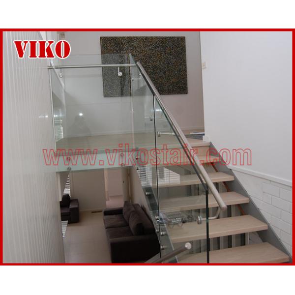 Double Steel Plate Staircase VK45S Tempered GlassLED Light strip, Stringer: 5mm+5mm(Thickness), Dia 6mm Steel Cable