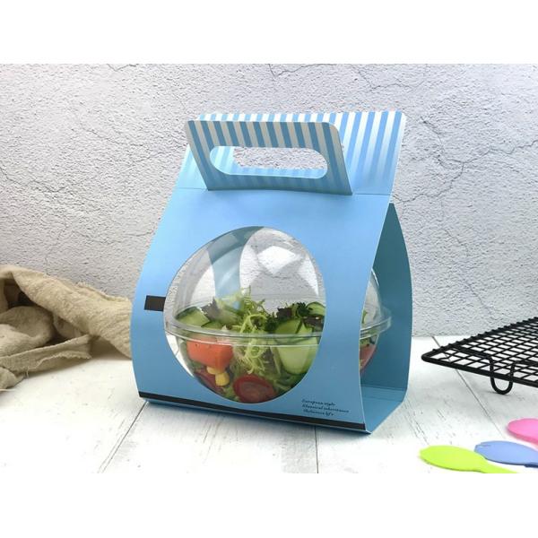 Salad Bowl with Lid Paper Card Dimension 13.5* 5.3 6.5 cm Convenient and Eco-Friendly