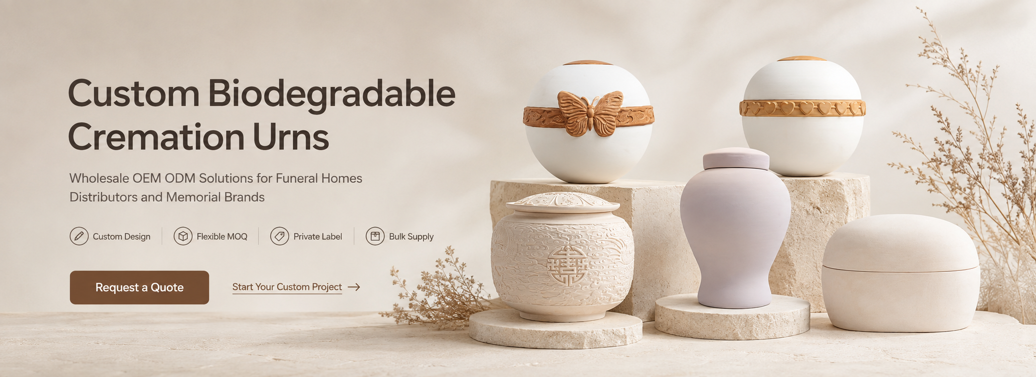 Custom Biodegradable Cremation Urns Wholesale