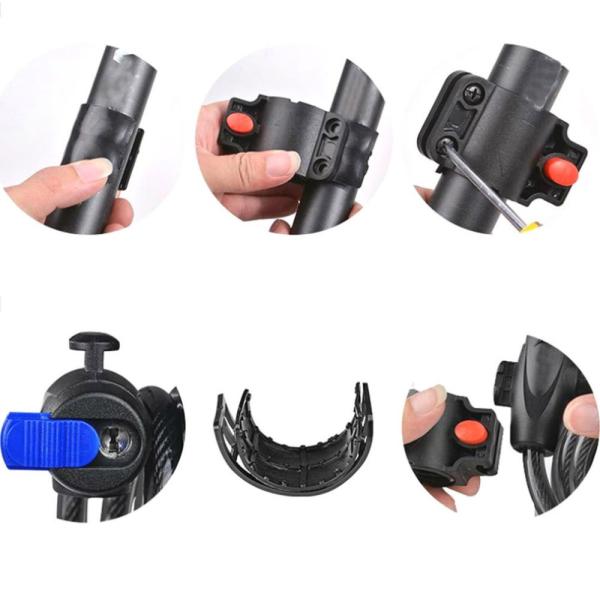 Anti-Theft Bike Security Lock Stainless Steel Cable Coil For Castle Motorcycle Cycle MTB Bike with 2 Key