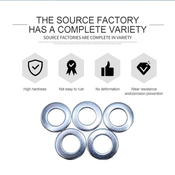 Стальная DIN125 сцинковая серебряная плоская стиральная машина M8 M10 M12 M16 M20 оцинкованные простые стиральные машины