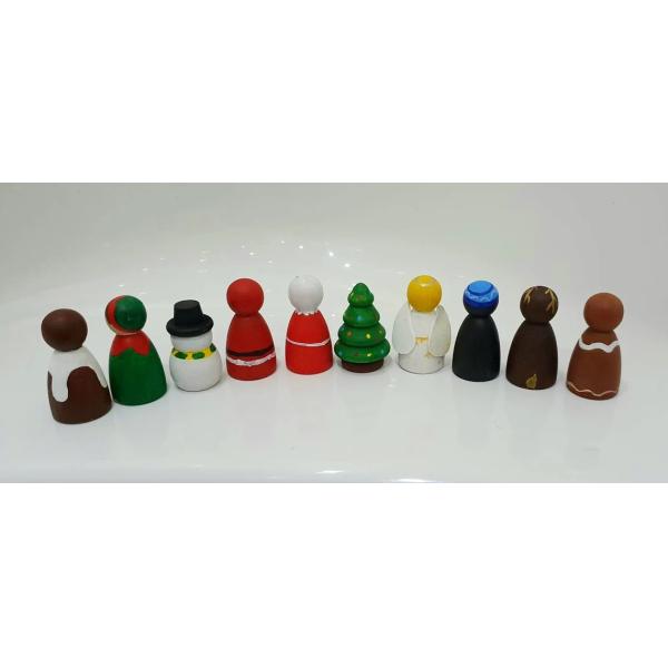 Custom Size Accepted Wooden Man Woman Peg Dolls People Figures for DIY Painting Craft