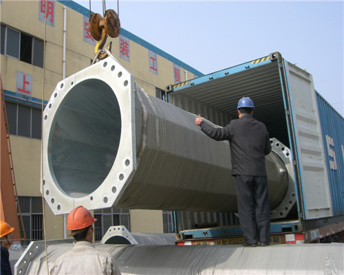 10m 35ft Galvanized Steel Tubular Tower Pole Non Standard