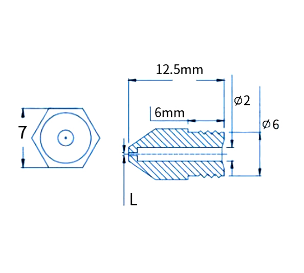 Weight 2.5g 2mm GT2 Pitch 12mm*7mm E3D V6 Nozzle Stainless Steel