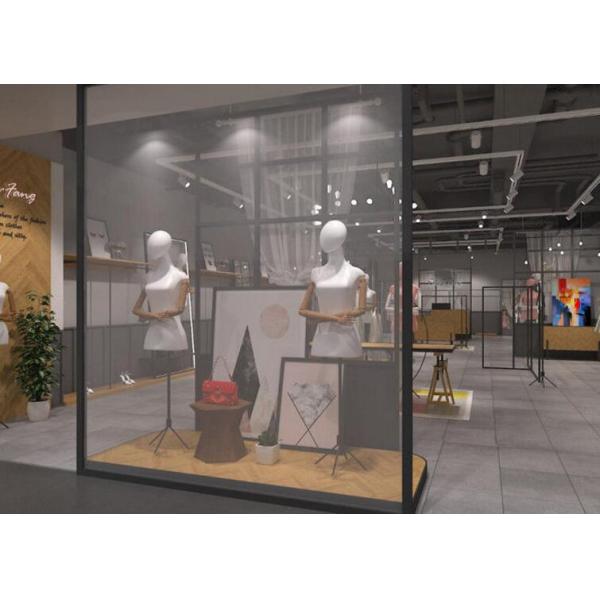 Modern Women's Dressing Clothing Store Display Fixtures Iron And Wood Material