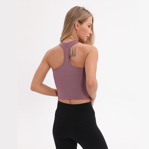 Medium Support Womens Longline Sports Bra 87 Nylon Material Casual Style