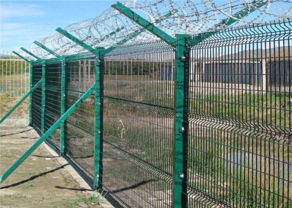 50x100mm Y Post Airport 358 Security Fence Bto22 Pvc Coated With Razor Barbed Wire