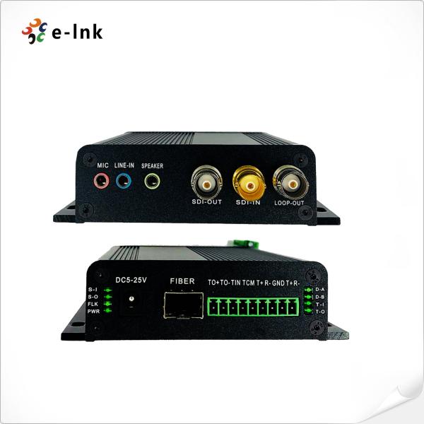 Extensor de Fibra BIDI 3G-SDI com Áudio 2Ch & BIDI RS485 & Tally e Microfone