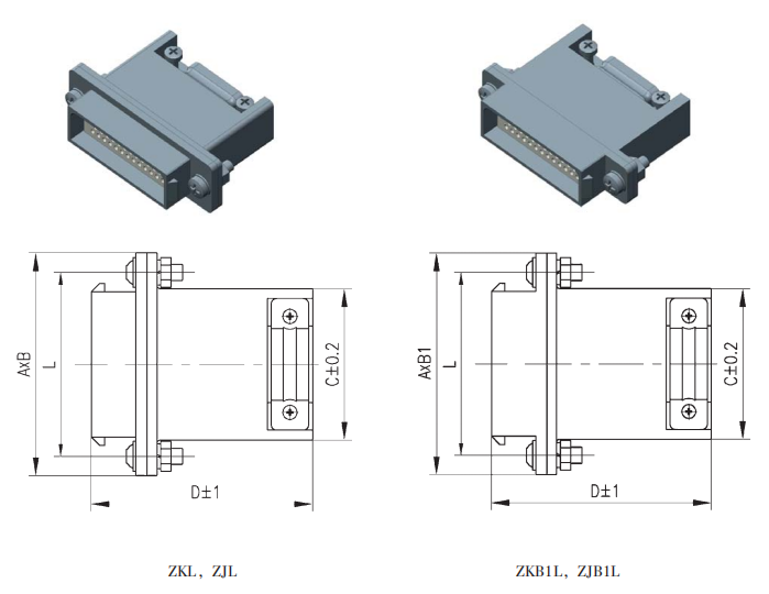 Low Frequency Electrical Connector J14A Series J14A-15ZJL Double-locking Structure 15 Pin Socket Connector