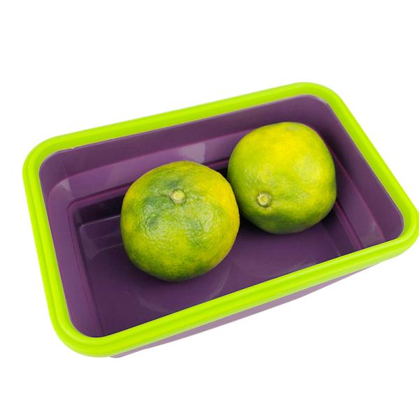 1200ml Food Grade Collapsible Foldable Folding Silicone Rectangle Food Storage Bowl Silicone Lunch Box