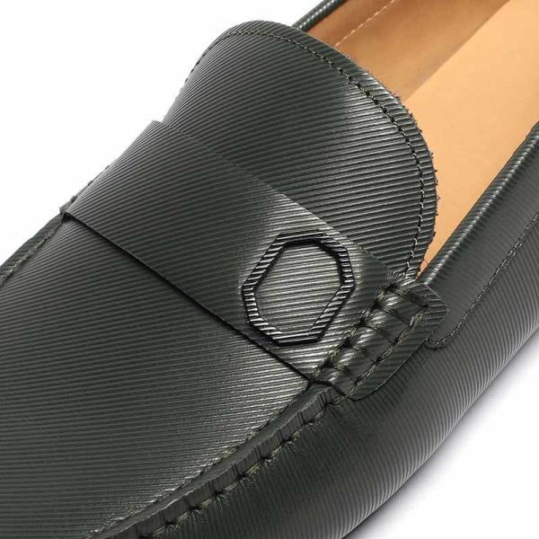 Euro 44size Men's Genuine Leather Moccasin Loafers Rubber Outsole