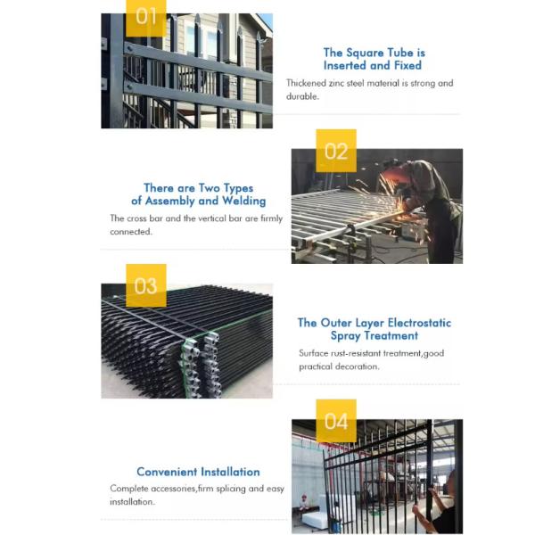 Покрытые порошком трубчатые стальные ограждения пешеходные двойные ворота