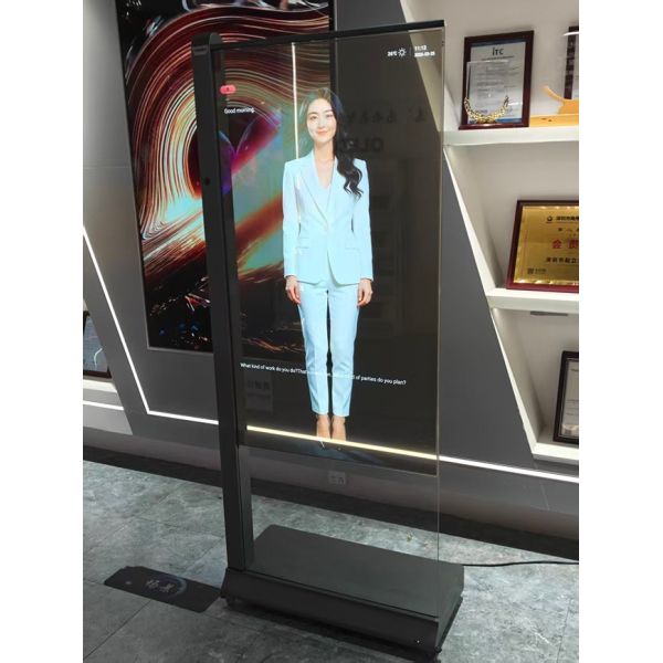New Style 55-Inch Floor Stand Indoor and Super Narrow Frame Android Smart Transparent OLED Screen