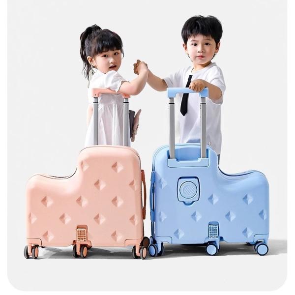 Business style Ride-On enfants bagages avec roue à roulettes mot de passe sécurisé verrouillage pour les garçons les filles Voyage à la mode léger