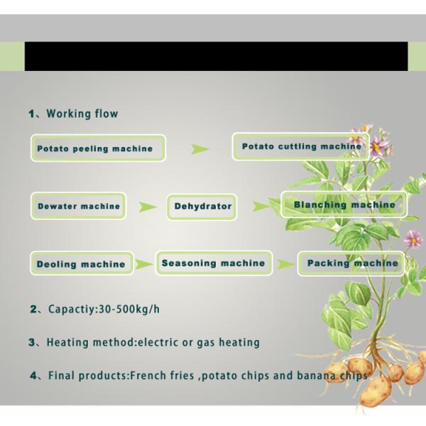 100Kg/H Semi Automatic Frozen French Fries Production Line With Electric Heating 1500W