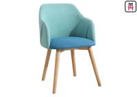 Contrast Color Fabric Seater Wood Restaurant Chairs Velvet Aden Arm Ash Wood Chair